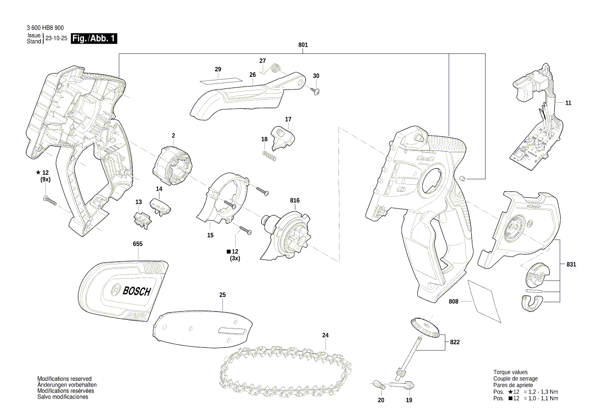 Ny ekte Bosch 1600A02R6S advarselsetikett