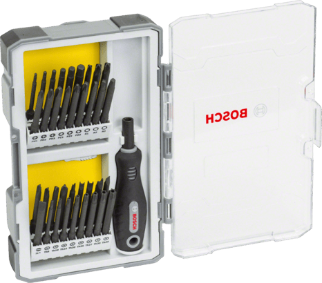 Neues originales Bosch 2607017320 Extra Hart Schraubendreher Set mit Griffen, 37-teilig 