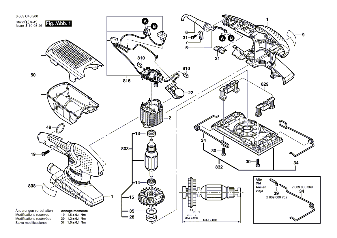 Новый подлинный Bosch 2609000872 Держатель кистей