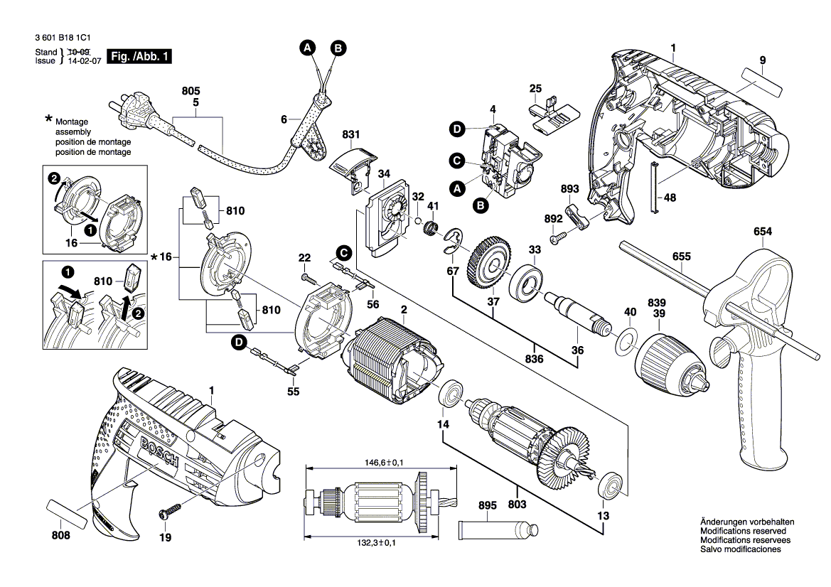 Nieuwe echte Bosch 2609199115 Lagerbeugel