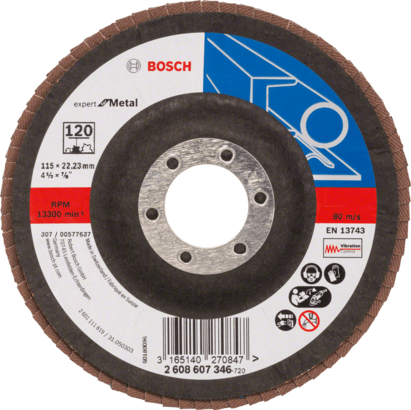 New Genuine Bosch 2608607346 X551 Expert for Metal Flap Discs, Angled Version