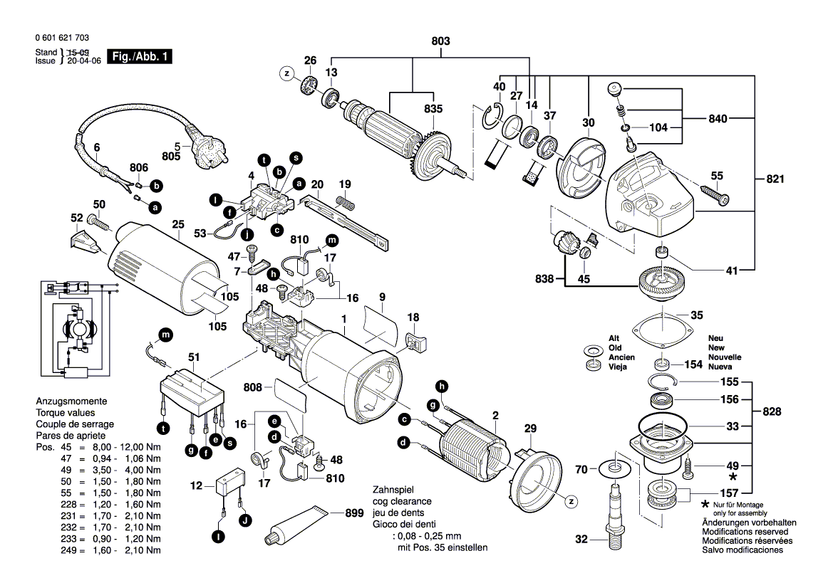 Новый подлинный Bosch 3603523041 Шпиндель