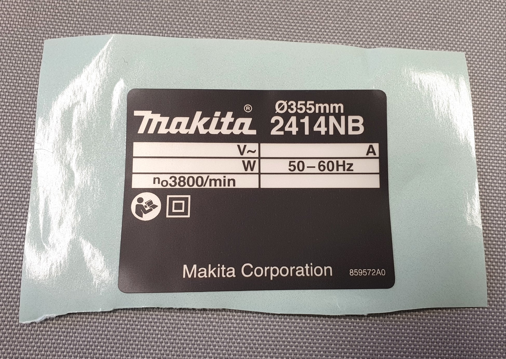 Nieuwe echte Makita 859572-0 Naamplaat 2414nb