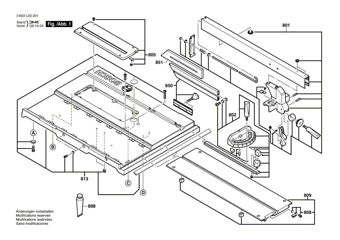 Nieuwe echte Bosch 1609203x60 afdekplaat