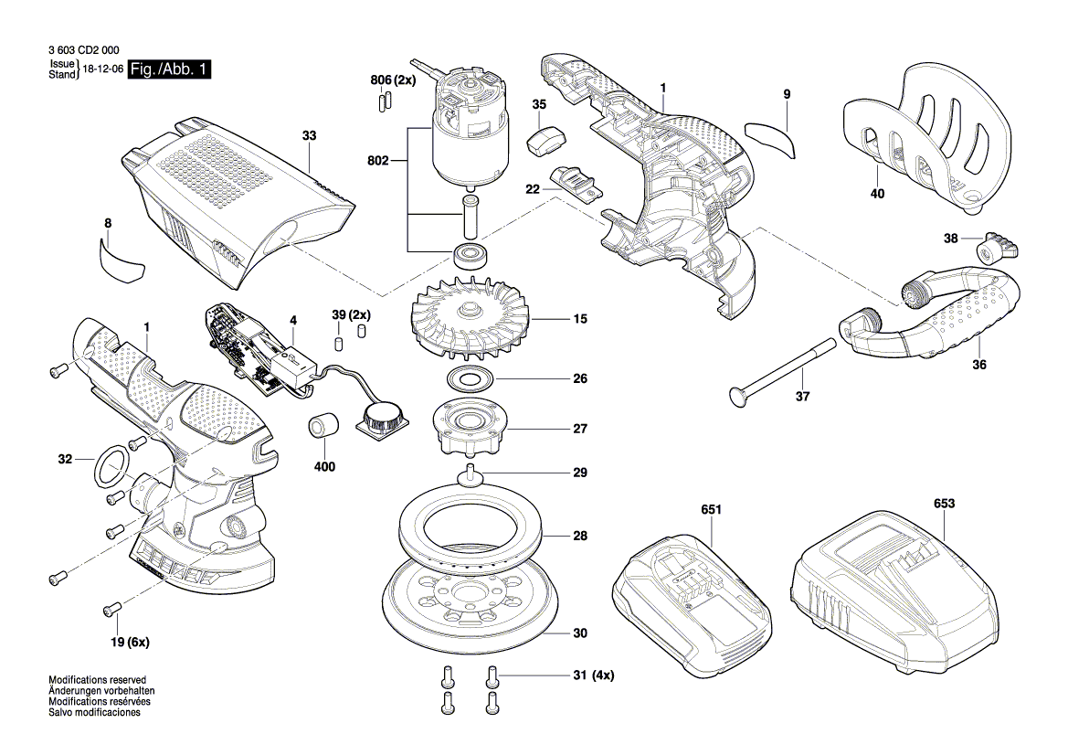 Nieuwe echte Bosch 1619PB0763 DC -motor