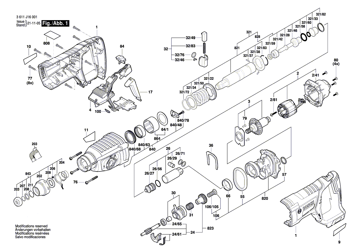 New Genuine Bosch 1600A007JW Cylindrical Gear