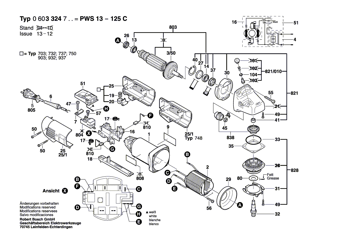 Nieuwe echte Bosch 1604460430 voedingssnoer