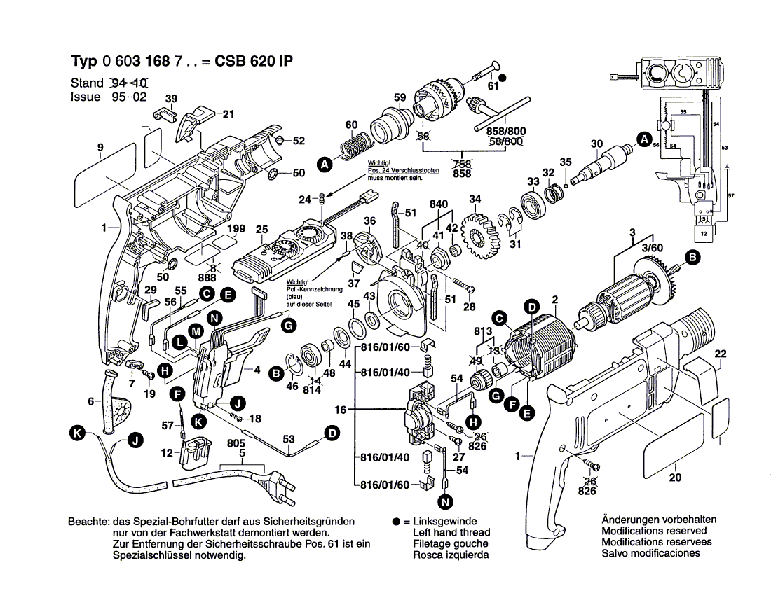 NEU EURNISCHE BOSCH 1608571087 Chuck