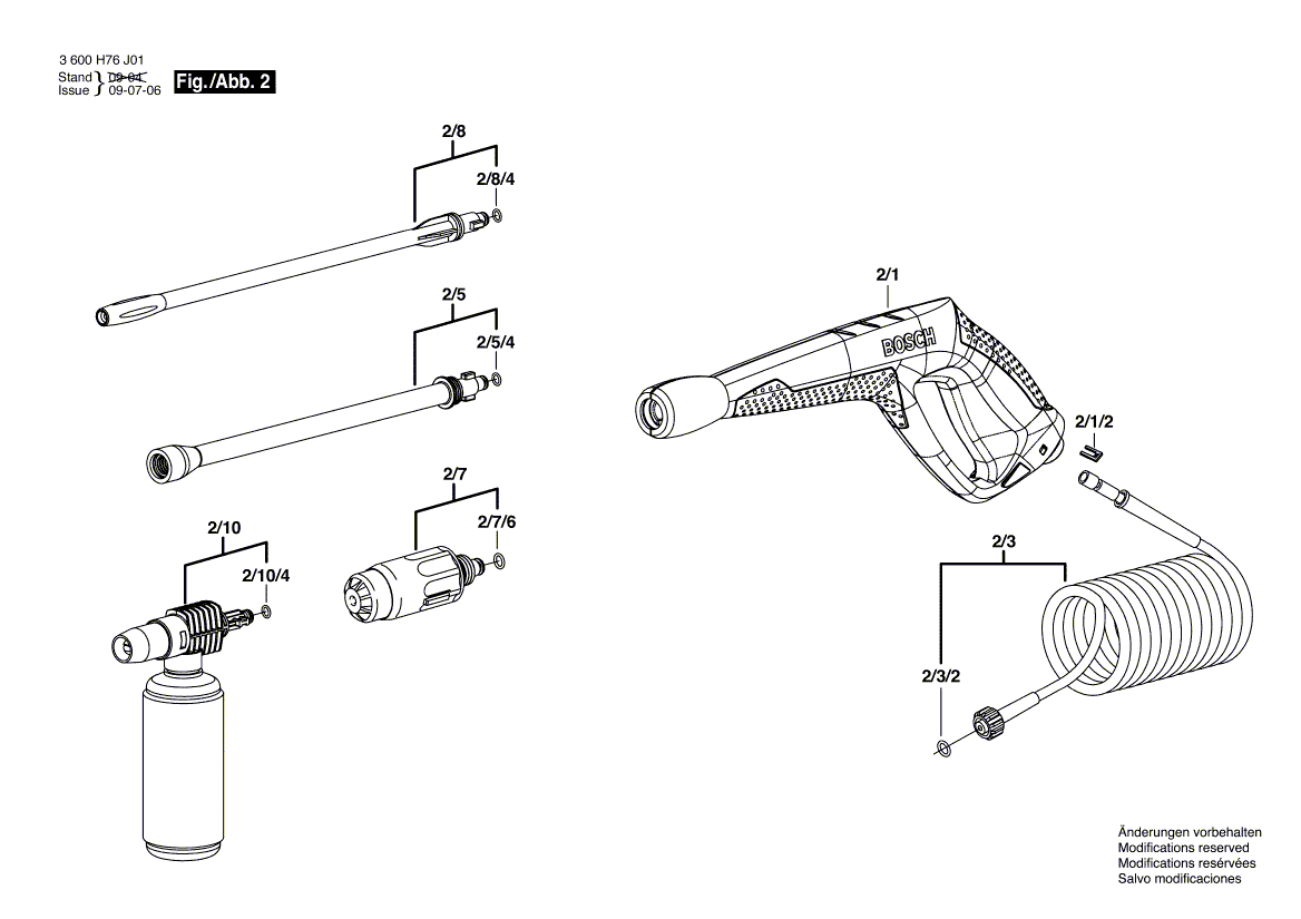 New Genuine Bosch F016F03893 Foam Spray Device