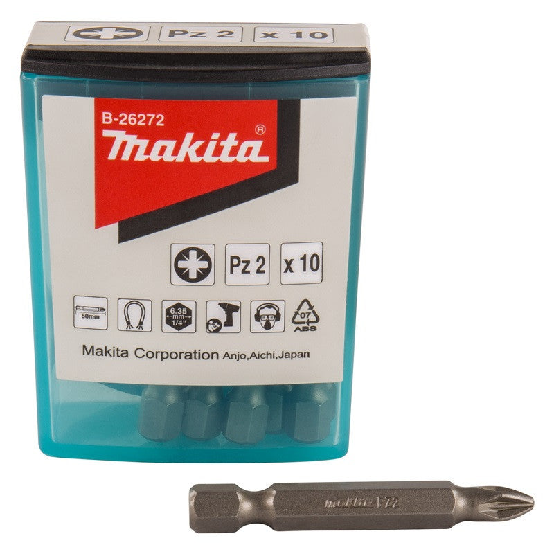 Новый подлинный Makita B-26272 винтовой битовой флип-верхний чехол Pz2x50 мм 10 шт.