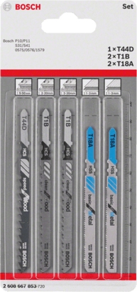 Neue echte Bosch 2608667853 Holz- und Metall-Jigsaw-Blade-Pack, 5-Pieces für