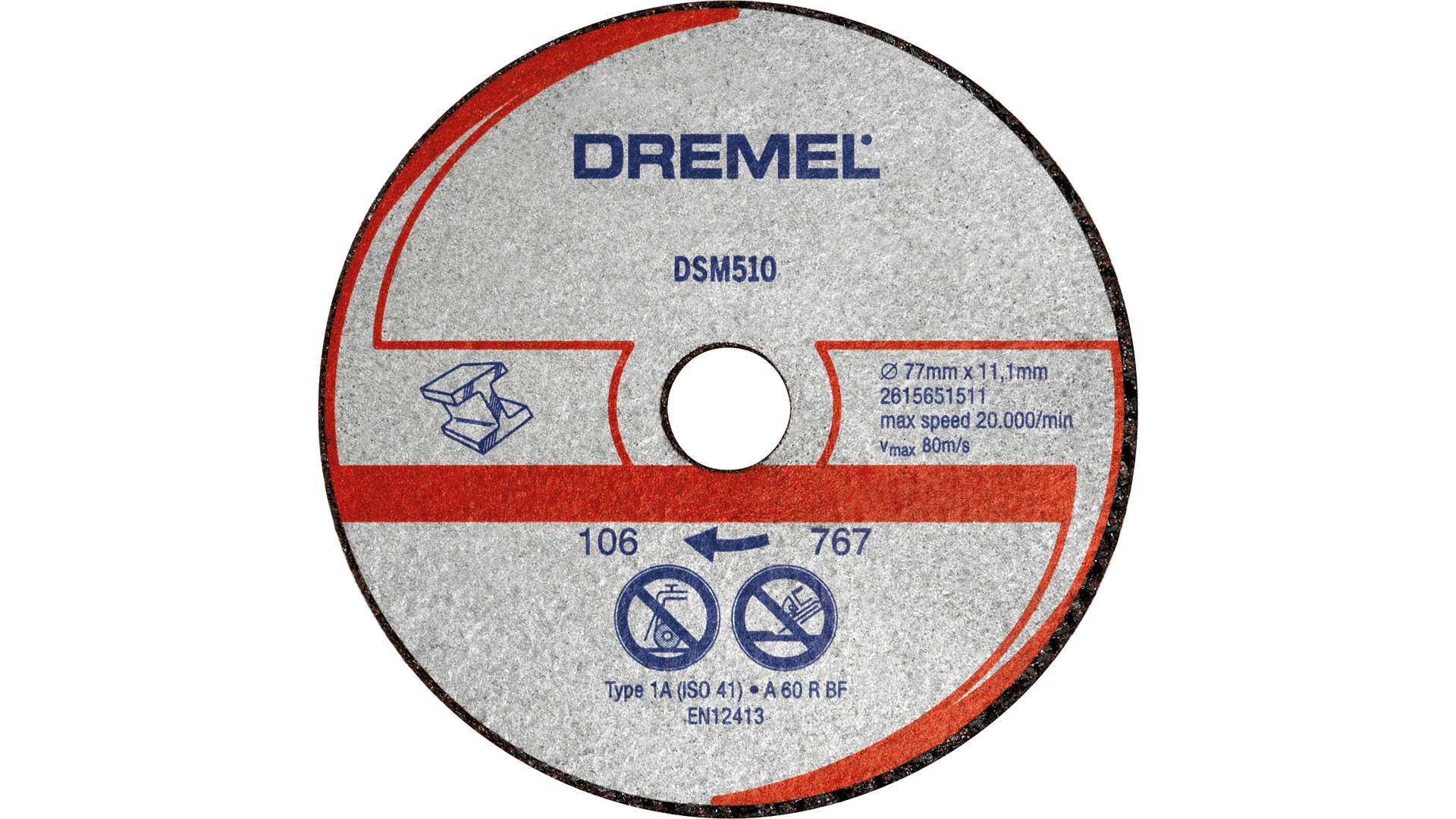 Nouveau authentique Dremel 2615S510JB ® DSM20 Métal et roue de coupe en plastique (DSM510)