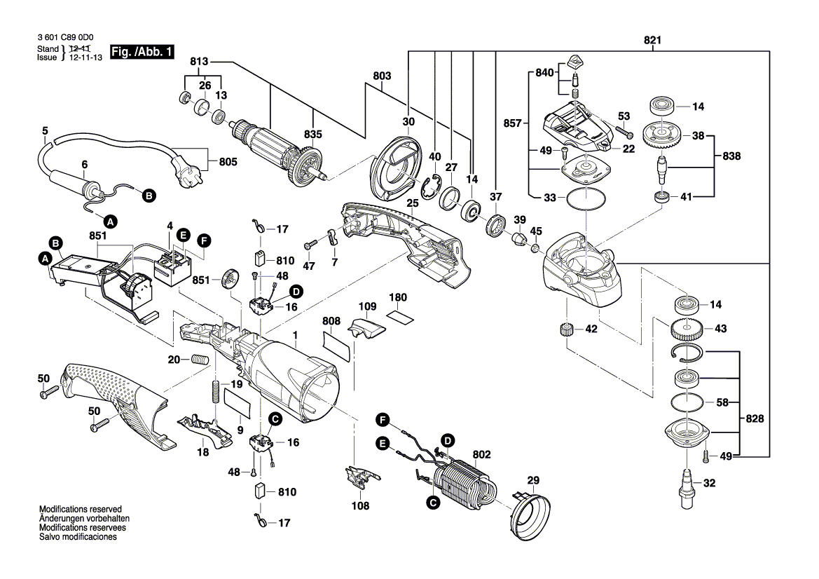 Nieuwe echte Bosch 1604460381 voedingssnoer