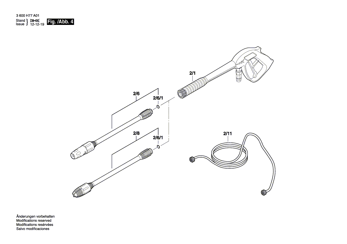 New Genuine Bosch F016F03544 Handle