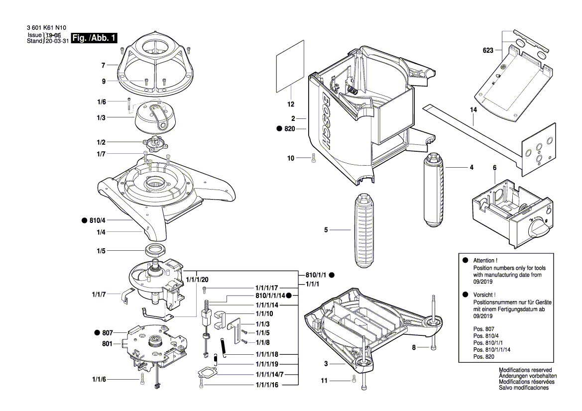 Nieuwe echte Bosch 2610A12957 Housing