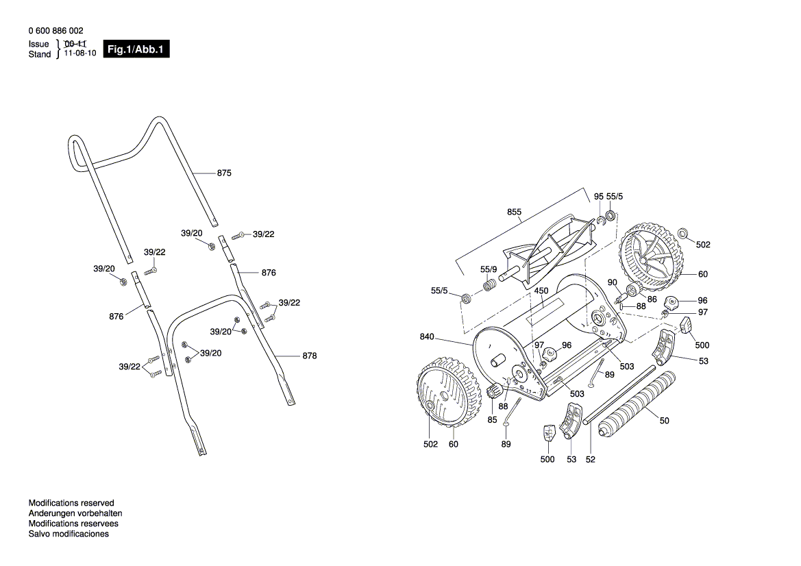 Ny ekte Bosch F016102825 håndtak