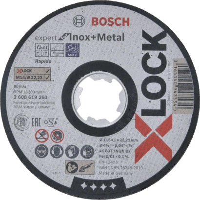 Nouveau véritable bosch 2608619263 Expert X-Lock pour le disque de coupe en métal et de métal pour