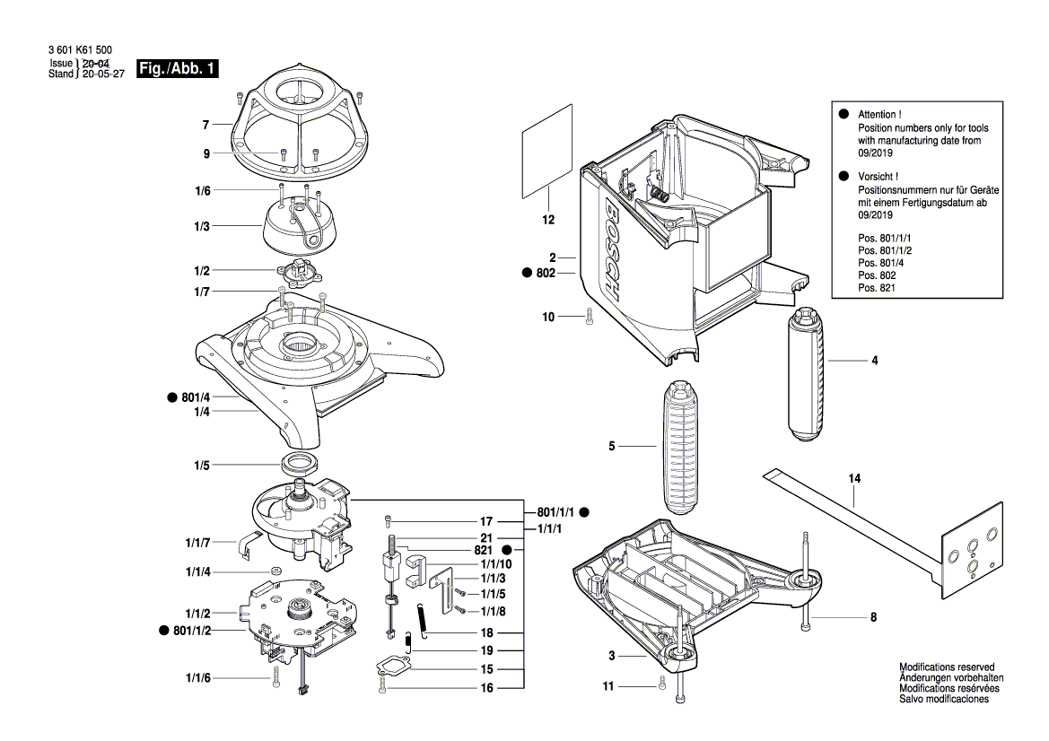 NOUVELLE Élément de nivellement Bosch 1600A020P5