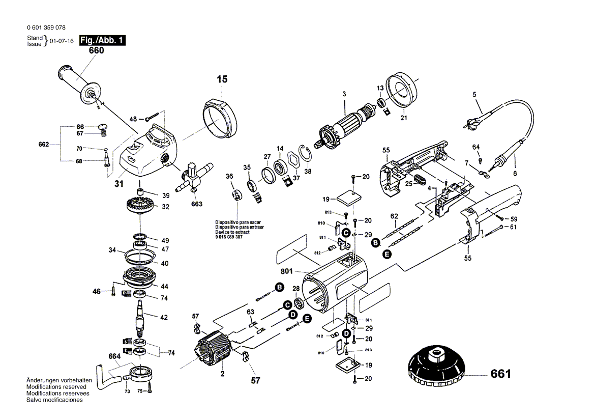 Nouveau véritable Bosch 1603523104 Spindle de broyage