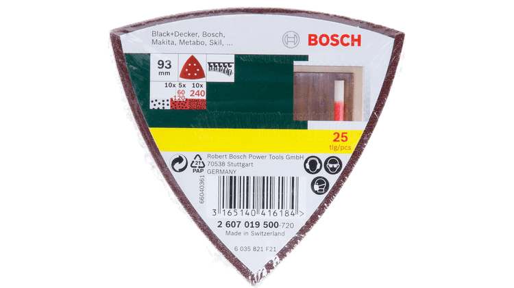 Новый подлинный Bosch 2607019500 Стоимость шлифовального листа 93 мм 25 шлифов Смешанный шлифование