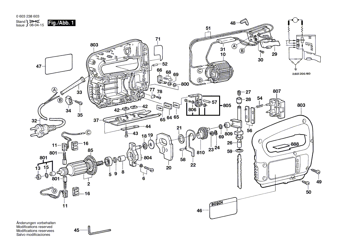 Nouveau authentique Bosch 2600780038 TIE DE REMBLAT