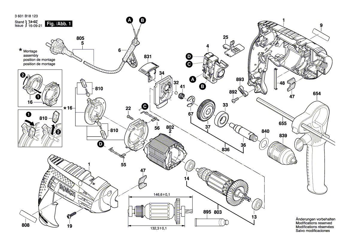 Nouvelle véritable plaque signalétique Bosch 160111A44P