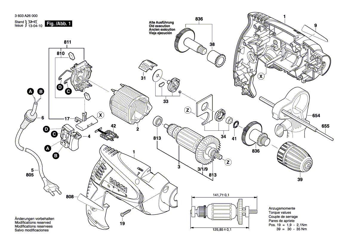 Новый подлинный Bosch 2609002051 Чак без ключа