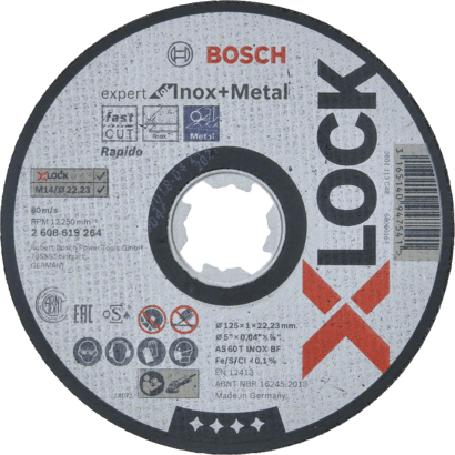 Neuer echter Bosch 2608619264 X-Lock-Experte für Inox- und Metallschneidungsscheibe für