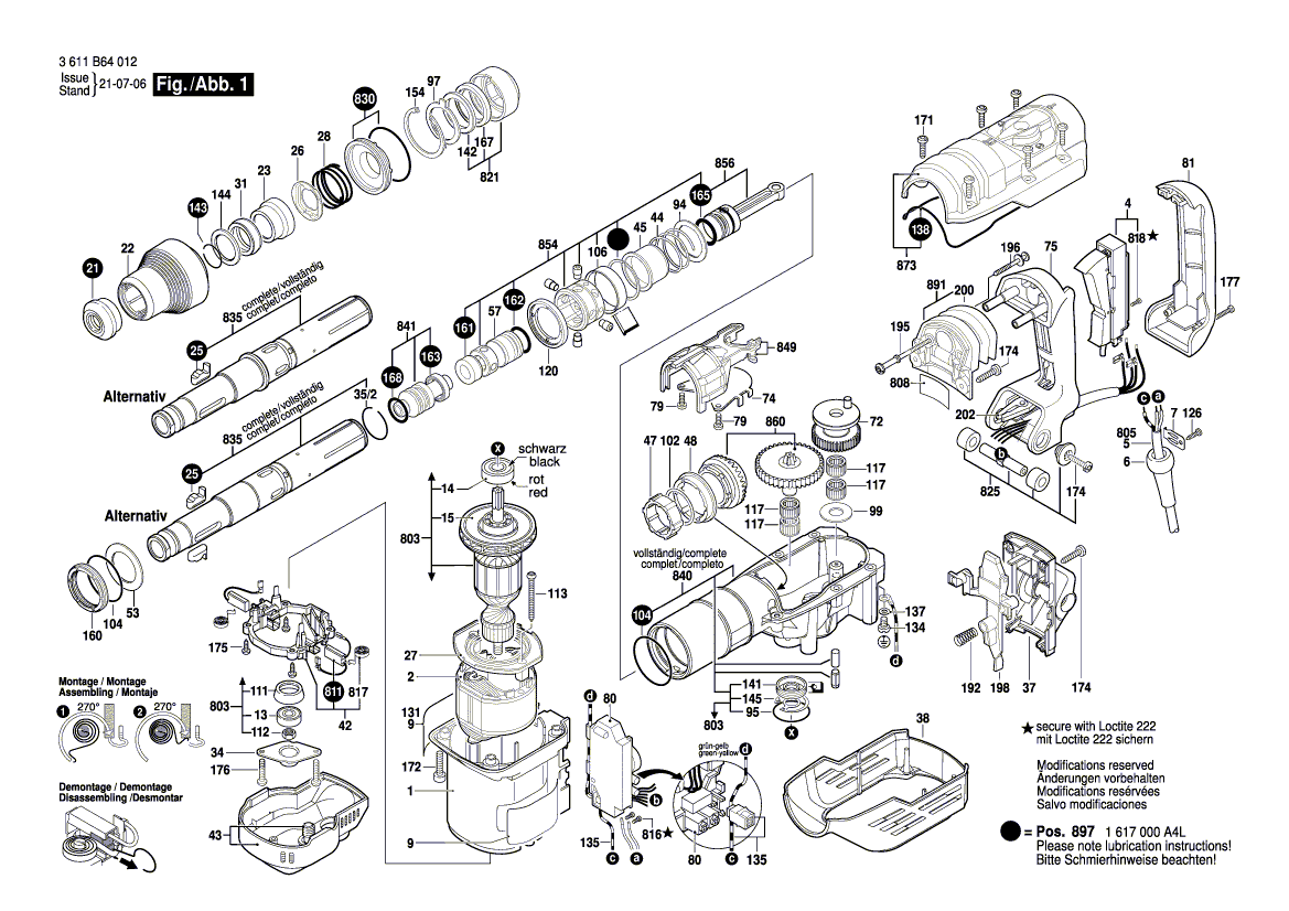 Ny ekte Bosch 1614461035 strømforsyningssnor