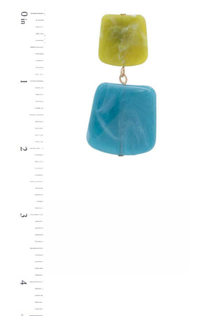 Acetate Resin Square Drop Earring