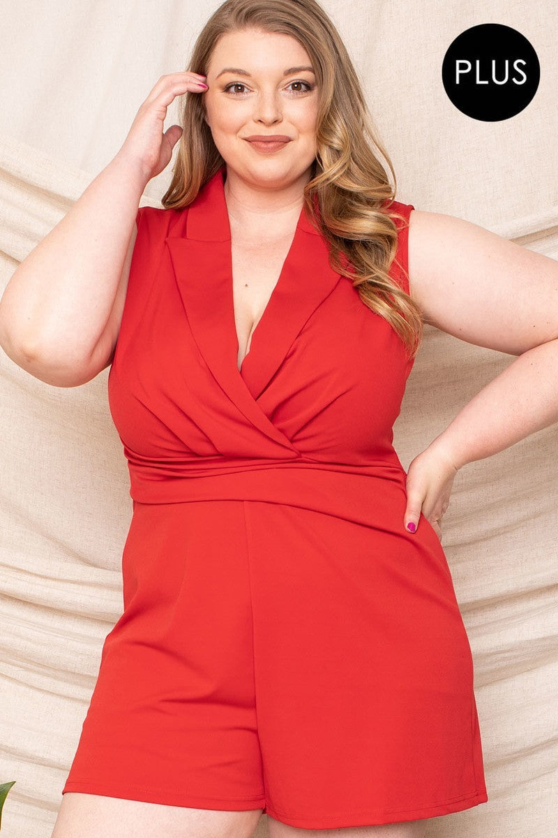 Kragenhals Plus Size Jumpsuit 