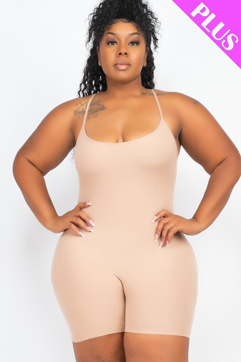 Plus Size Rippstrick Bodycon Jumpsuit 