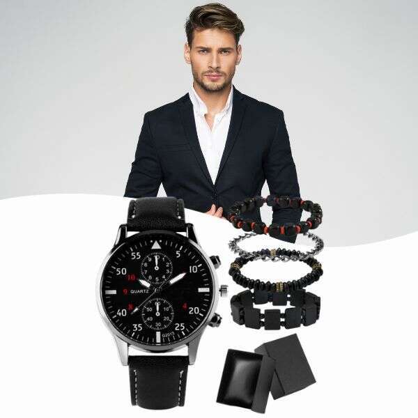 Danesson - Set of a modern watch with 4 bracelets