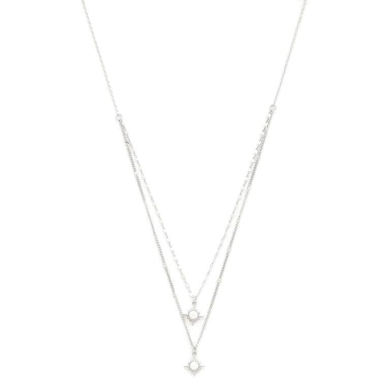 Double Star Crystal Layered Necklace