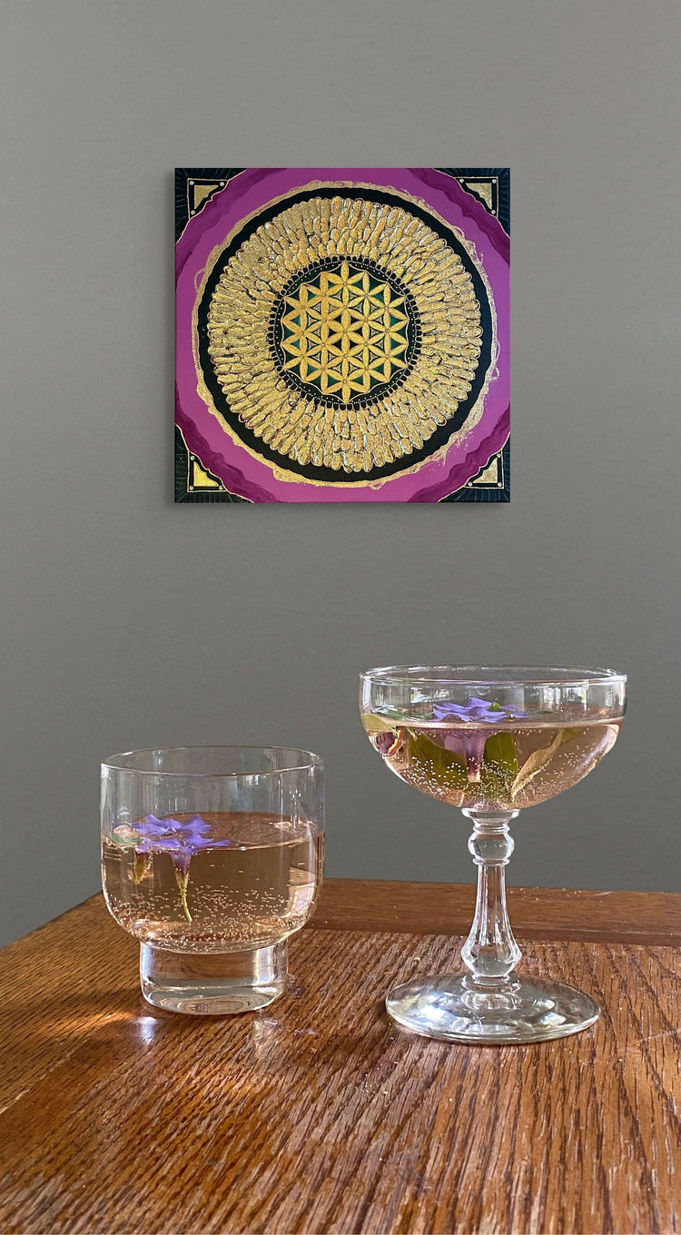 Gold Flower of Life, Angels wing, Sacred Geometry