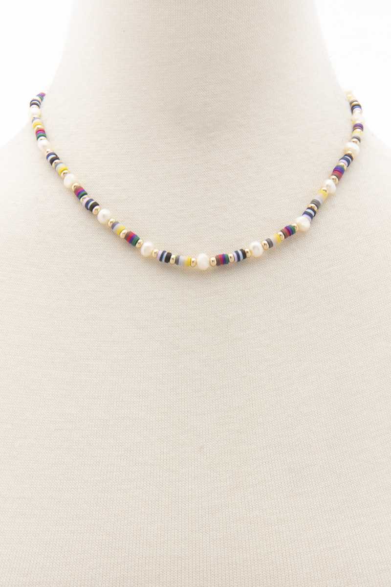 Heishing Pearl Bead Necklace