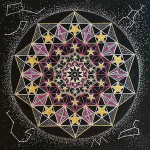 Mandala, Energy painting, Sacred Geometry, Pentagram, Stars