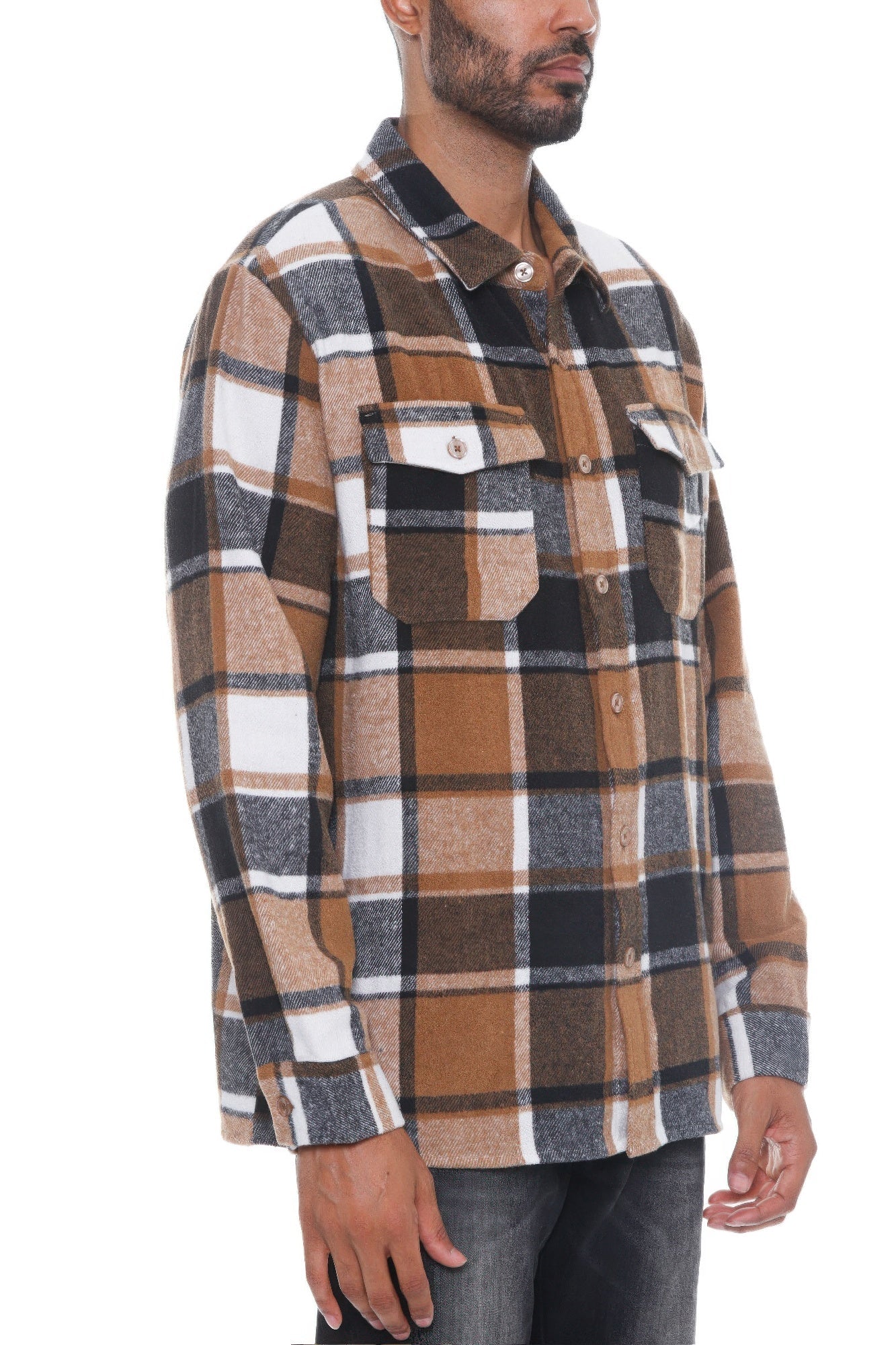 Mens Checkered Soft Flannel Shacket