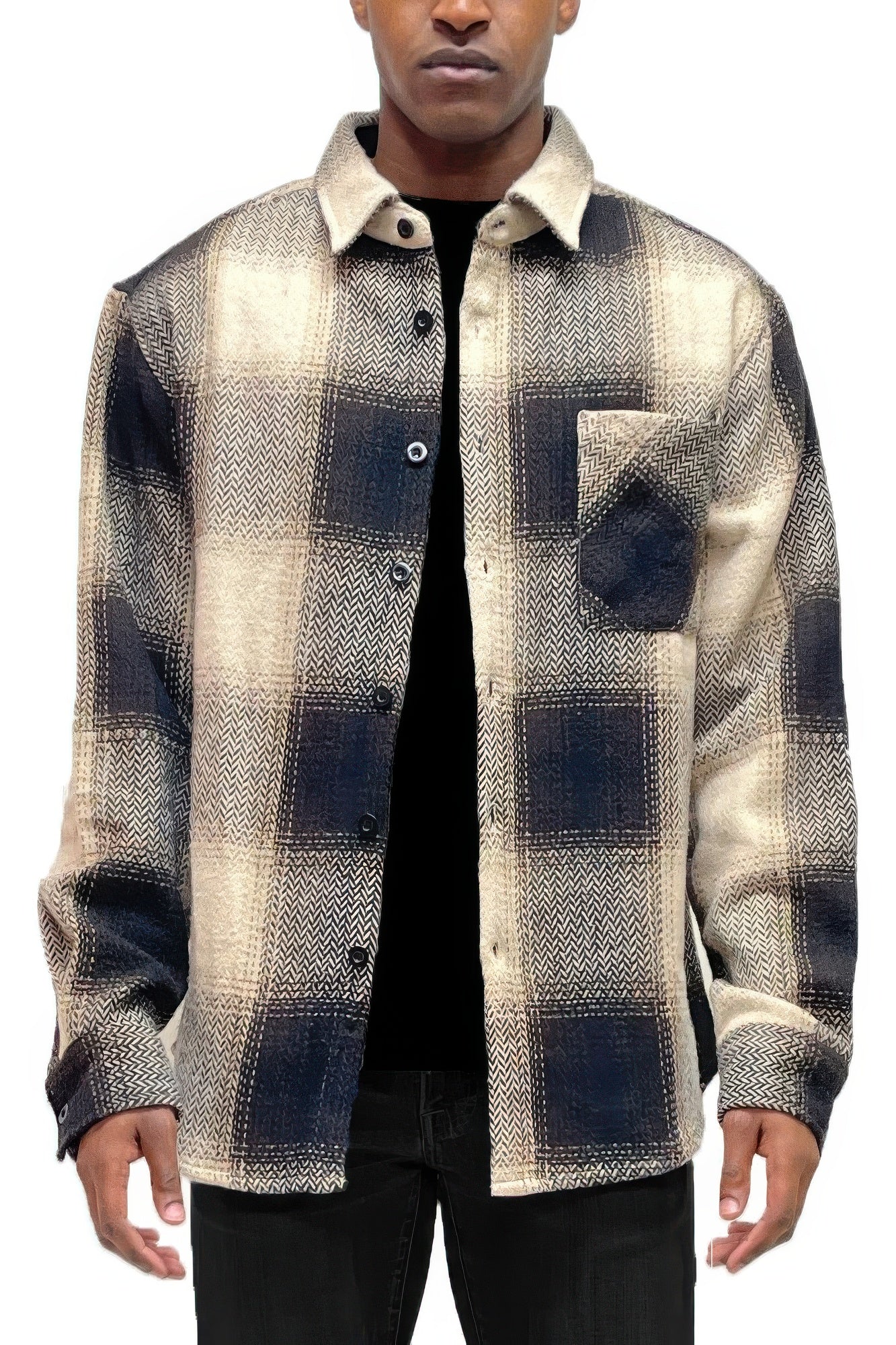 Mens Flannel Shirt Jacket Shacket