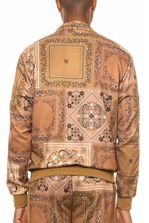 Mens Paisley Bandana Track Jacket