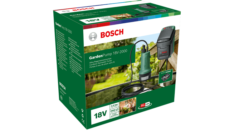 New Genuine Bosch 06008C4202 GardenPump 18V-2000 Cordless Rainwater Pumps