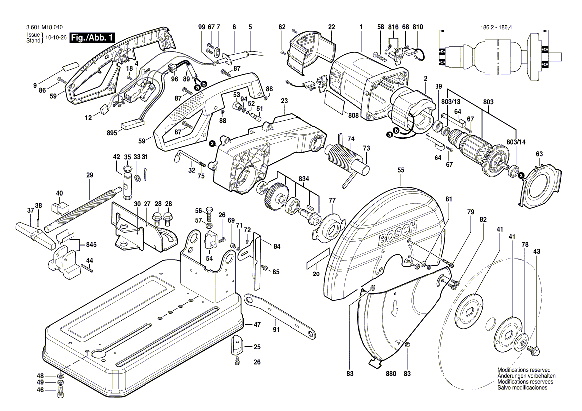 New Genuine Bosch 1609B00058 Armature