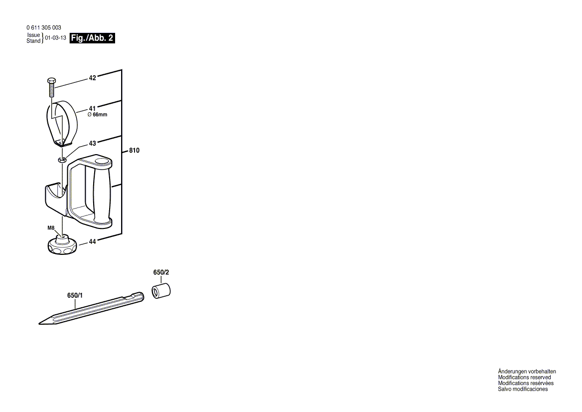 New Genuine Bosch 1613120015 Striker Pin