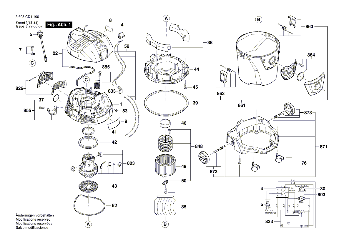 New Genuine Bosch 1619PB0795 Motor