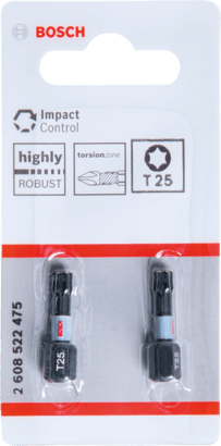 New Genuine Bosch 2608522475 Impact Control Internal Torx Screwdriver Bit Pack