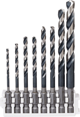 New Genuine Bosch 2608577140 Impact Control HSS Twist Drill Bit Pack, 8-Piece