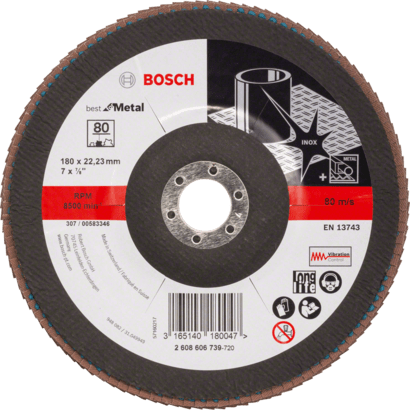 New Genuine Bosch 2608606739 X571 Best for Metal Flap Discs, Straight Version