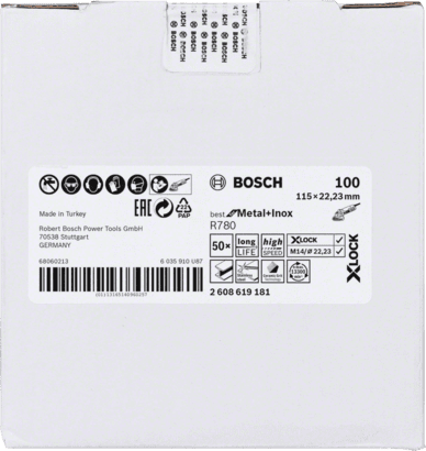 New Genuine Bosch 2608619181 X-LOCK R780 Best for Metal and Inox Fibre Sanding