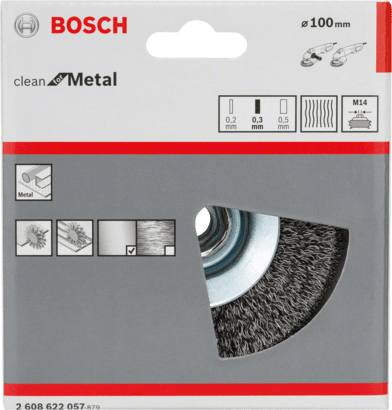 New Genuine Bosch 2608622057 Clean for Metal Bevel Brush, Crimped Wire For