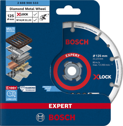 New Genuine Bosch 2608900533 EXPERT Diamond Metal Wheel X-LOCK Cutting Disc